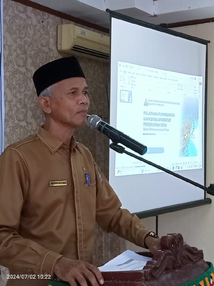 Pj Sekda Simeulue Membuka Pelatihan Pembinaan Peningkatan Kapasitas Aparatur Desa