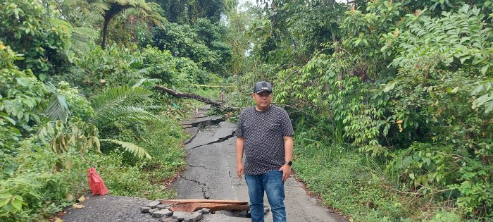 Pj Bupati Teuku Reza Fahlevi Tinjau Lokasi Jalan Longsor di Desa Bulu Hadik