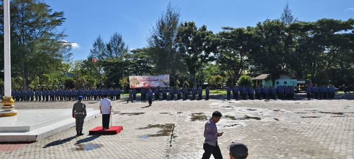 Gelar Apel Siaga, Linmas Simeulue Siap Amankan Pilkada Serentak 2024